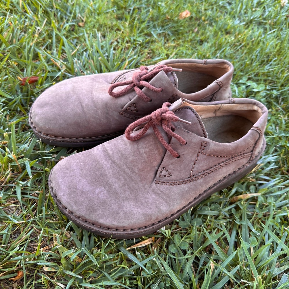 Birkenstock Unisex W7-M5 Brown Suede Leather Lace Up Comfort Oxford Shoes
